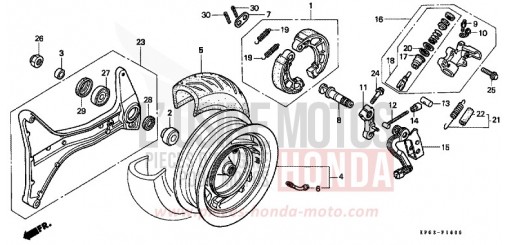 ROUE ARRIERE/ CYLINDRE DE BUTEE FES250X de 1999